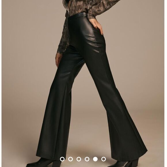 NWT Anthropologie Hutch FAUX LEATHER PANTS Black Size 10 - Picture 9 of 15